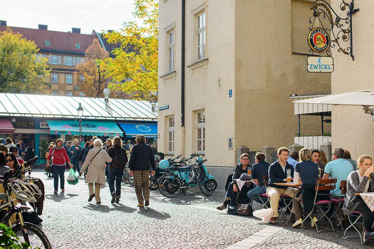 Viktualienmarkt-markkinat, Münchenissä