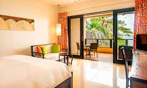 Kahden hengen Deluxe-huone, josta on merinäköala