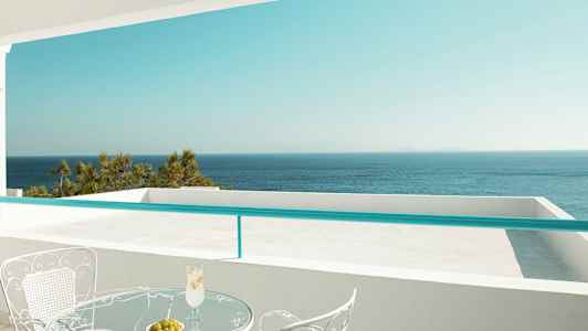 Näkymä terassilta merelle. (Tekoälyn luoma teksti)