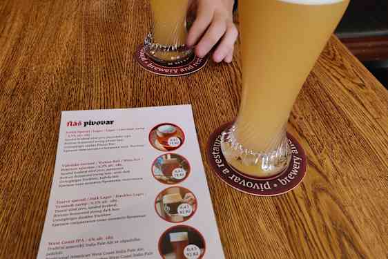 Olutta U Veverky -ravintolassa