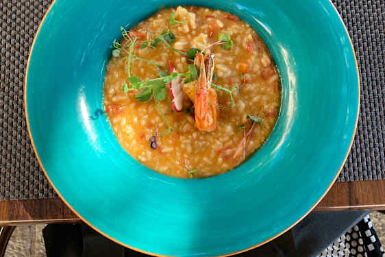 Äyriäisrisotto ravintolassa Dubrovnikissa