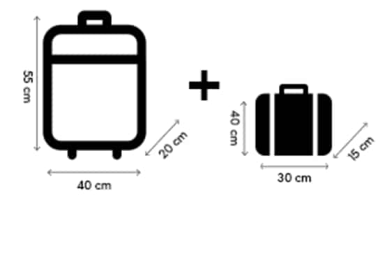 Käsimatkatavaran koko Sunclass Airlines