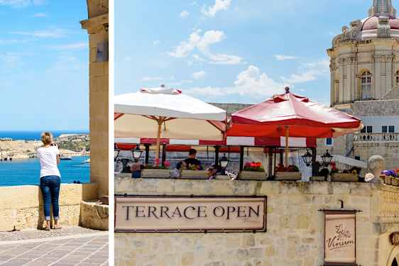 Valletta (vas.) ja Mdina (oik.)