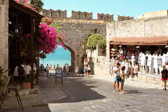 Rhodos gamla stad, vy mot havet