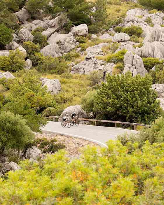 Pyöräilijät vuoristotiellä