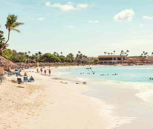 Ranta Divi Aruba All Inclusiven ja Tamarijn Aruba All Inclusiven välissä