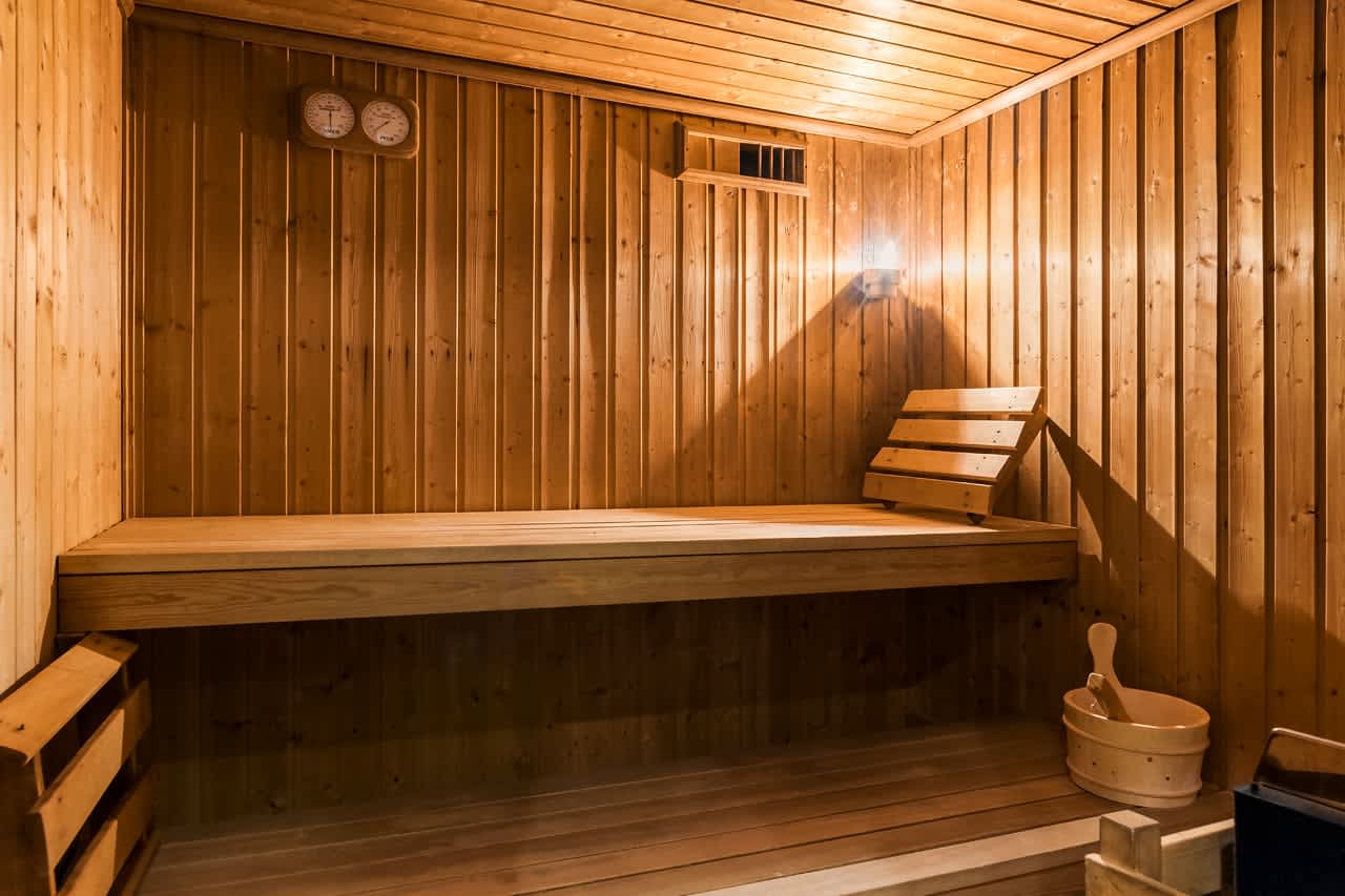 Sauna hotellin spa-osastolla