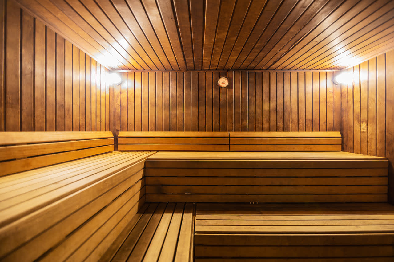 Sauna hotellin spa-osastolla