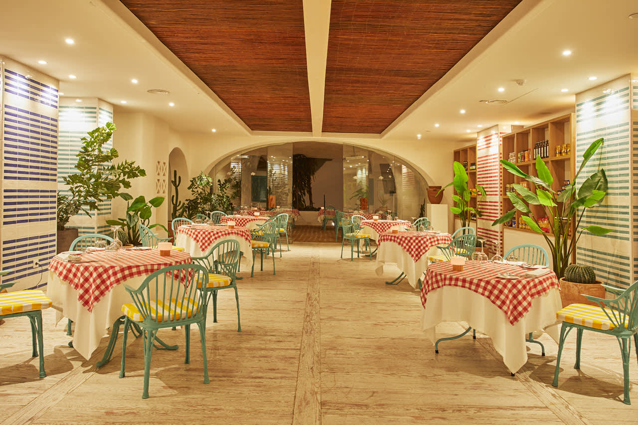 À la carte -ravintola, jossa italialaisia ruokia
